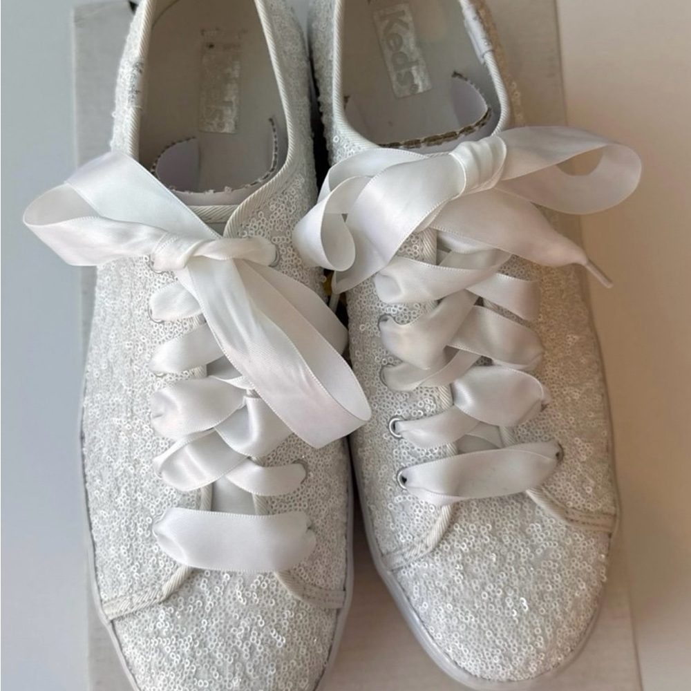 Bridal Keds Triple Up Women's White Sequin sneakers